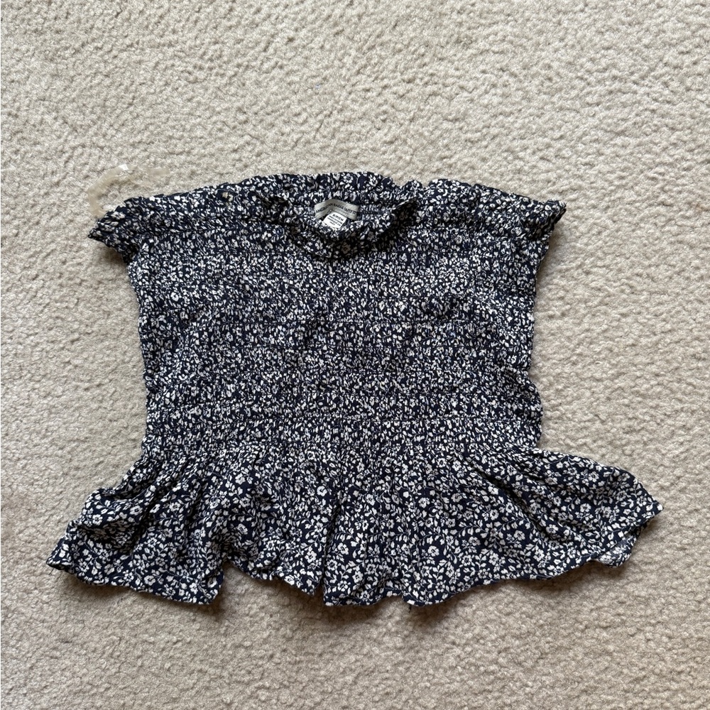 American Eagle Outfitters Blue Floral Tube Top